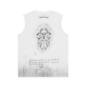 Chrome Hearts Spring And Summer Retro Distressed Round Neck Vest